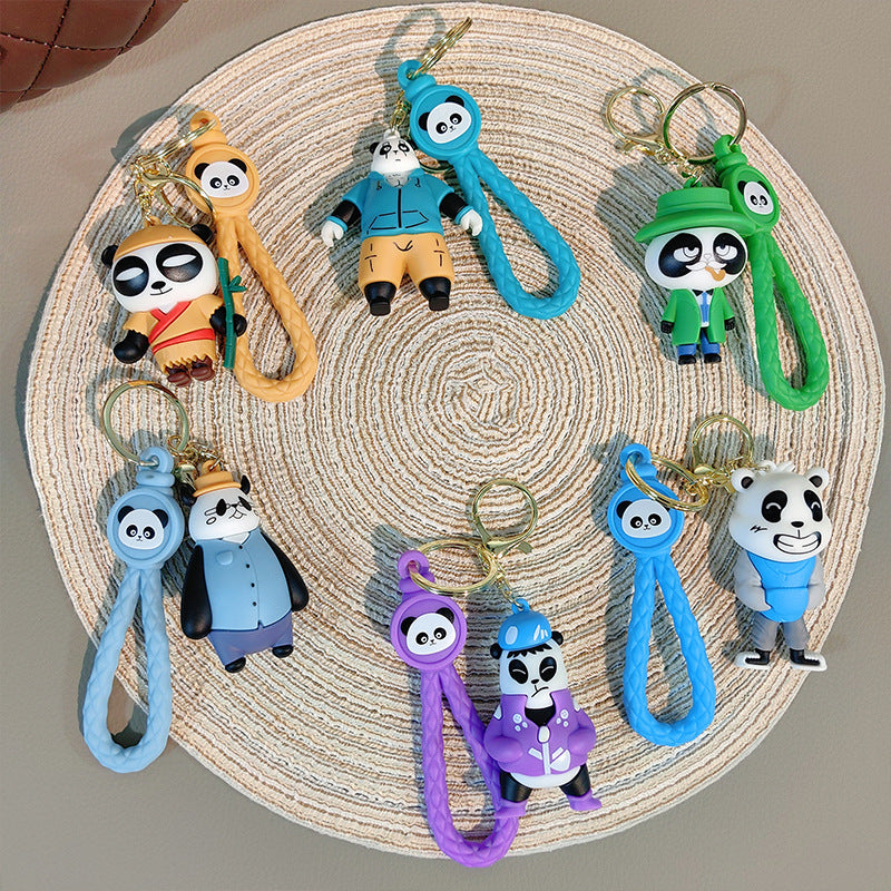 Wholesale Creative PVC National Trend Panda Keychain